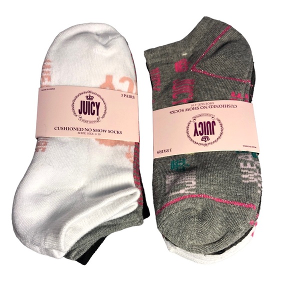 Juicy by Juicy Couture Accessories - Juicy by Juicy Couture No Show Ankle Socks 6 Pairs Size 4-9 NEW!!!